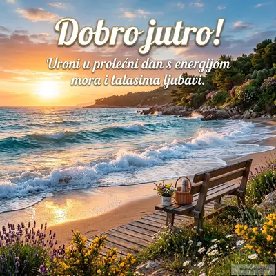 Prelepo prolećno jutro na moru, energično i romantično.