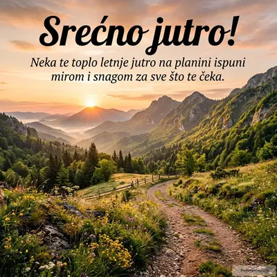 Prelepa planinska scena u toplom letnjem jutru.