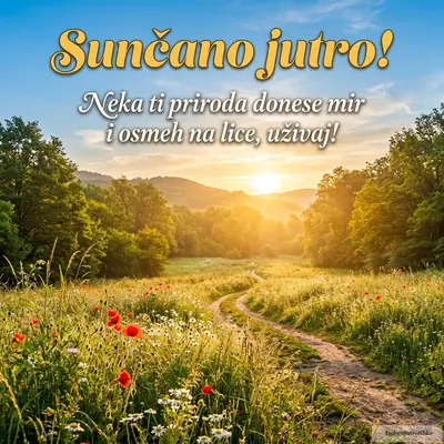 Prelepa slika prirode sa veselim letnjim jutarnjim prizorom.